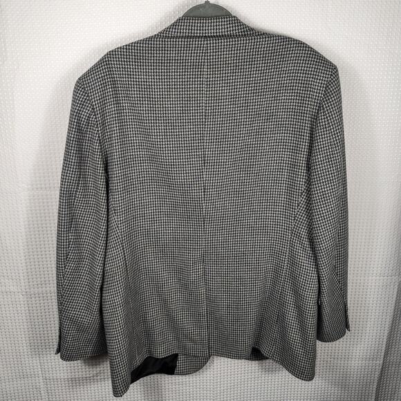 Vintage 80s Houndstooth Wool Blazer Men 42R USA Made Union ACTWU Sport Coat - Picture 2 of 7
